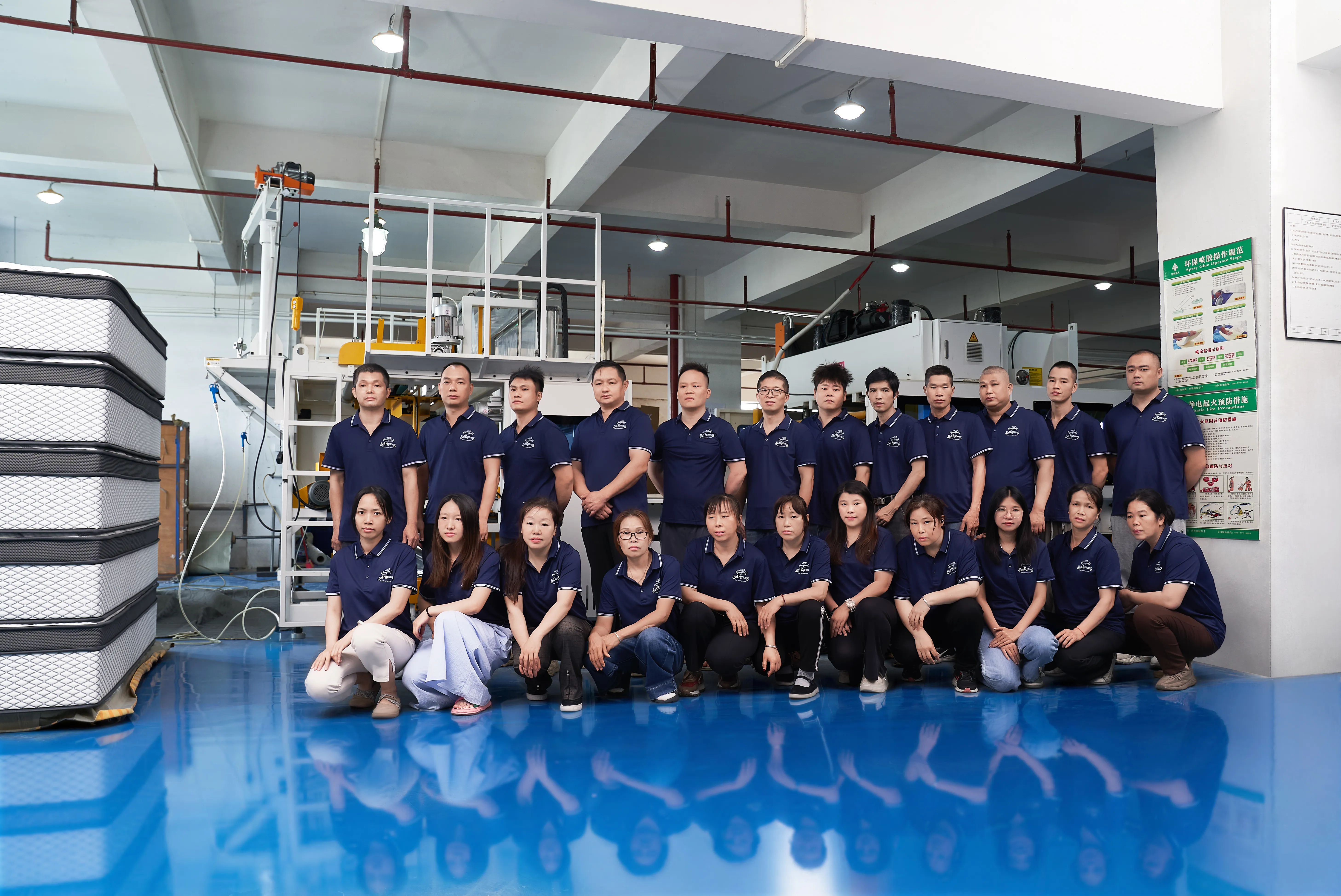 Bed Rumours mattress factory team group photo