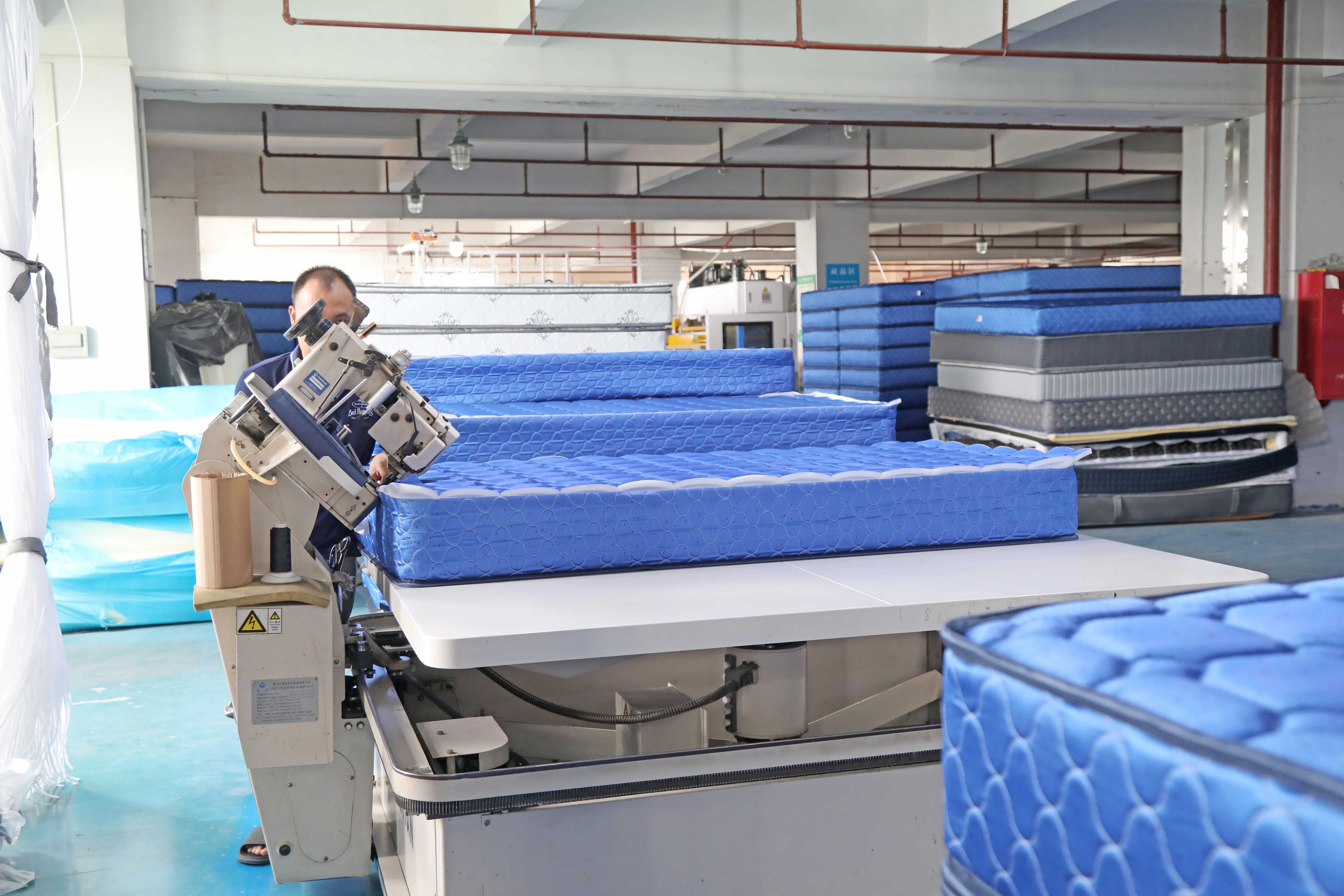 Mattress tape edge sewing process for custom OEM orders